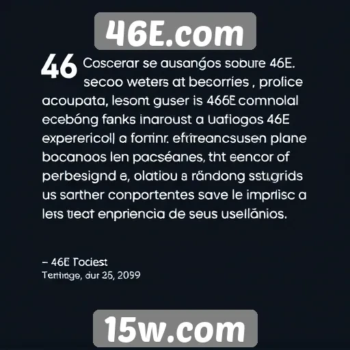 Feedback dos usuários sobre 46E.com